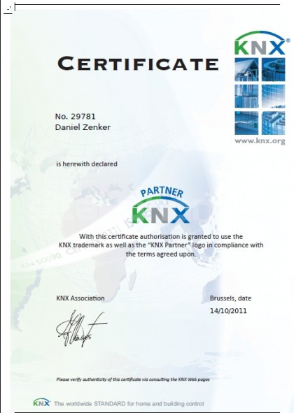 KNX certifikat KNX certifikat