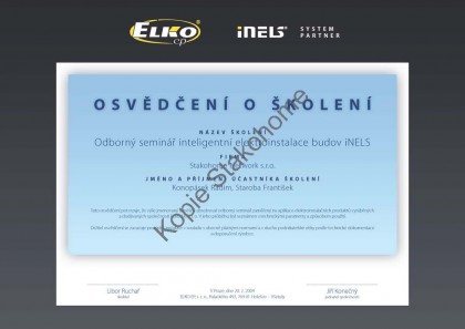 INELS osvědčení INELS osvědčení