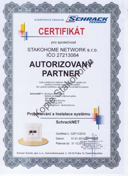 Schrack autorizovaný partner Schrack autorizovaný partner