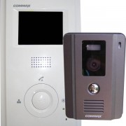 Sada barevného videotelefonu s 3,5’’ LCD displejem a barevným vstupním panelem pro povrchovou montáž. K videotelefonu možnost připojení až dvou domácích telefonů DP-4VH.