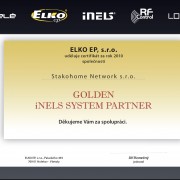 Stakohome Network s.r.o. získala zlatý certifikát iNELS systémový partner